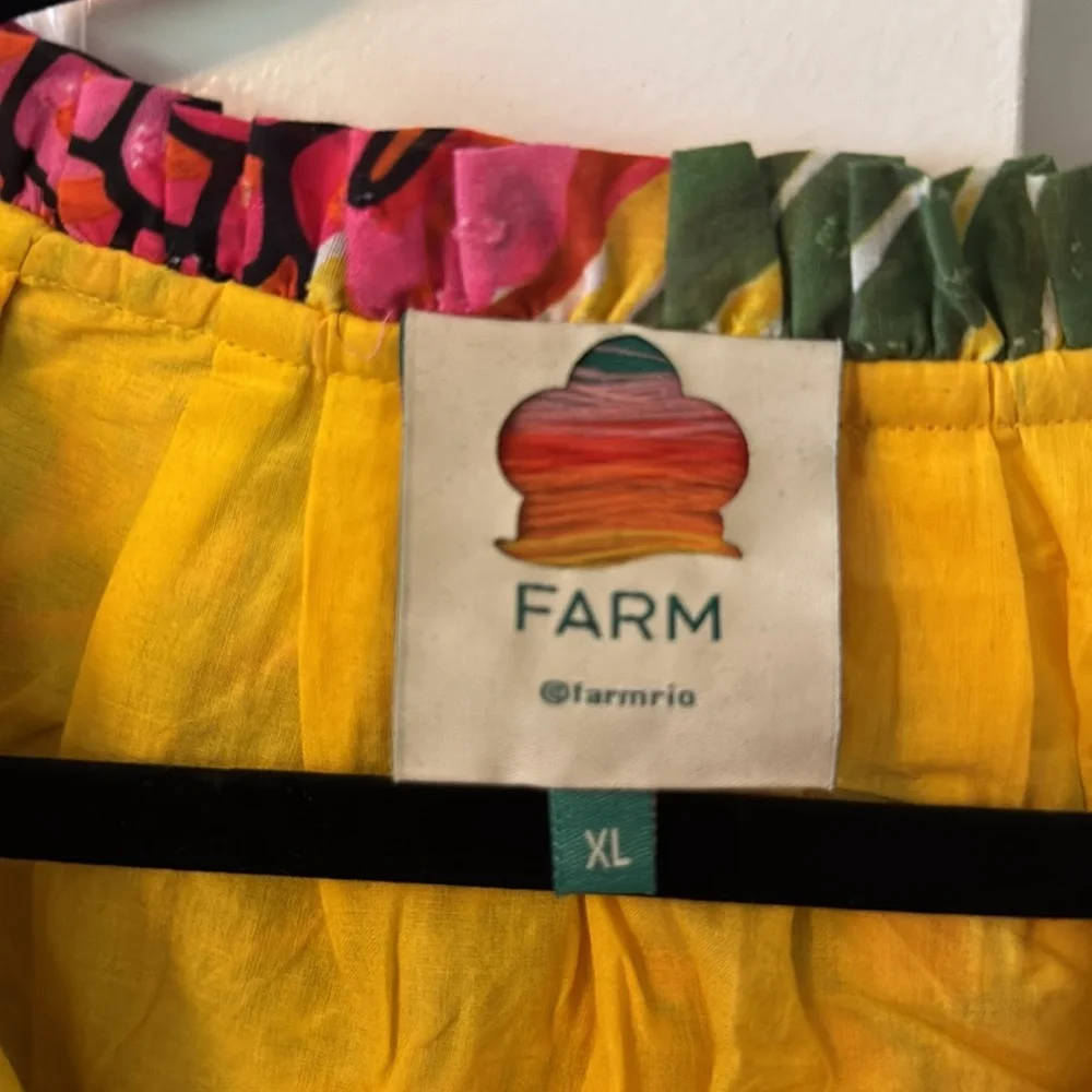 Farm Rio Vibrant Pink and Yellow Sleeveless Dress - Picture 2 of 4